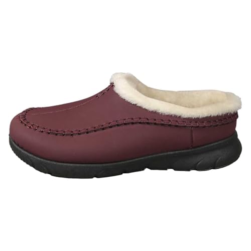 Bequeme Herren-Hausschuhe für zu Hause, gemütliche Slipper für Winter, stilvolle Freizeitschuhe für drinnen draußen Socken Schuhe Herren (Red, 41) von Generisch