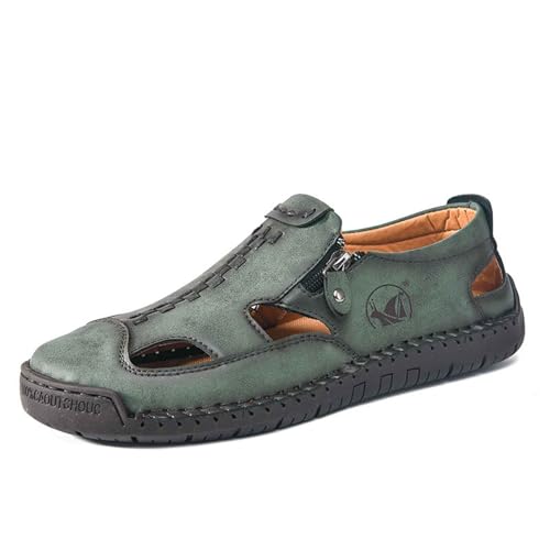 Bequeme Herren-Sandalen atmungsaktiv lässig rutschfest für Alltag Reisen strapazierfähig slip-on Design ideal für Sommer Frühling (Green, 42) von Generisch