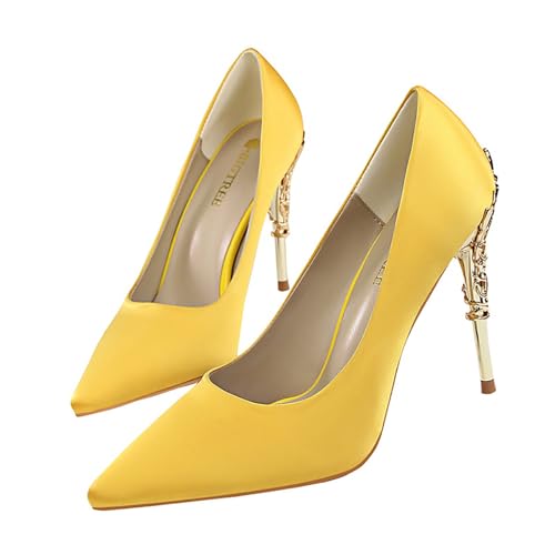 Bequeme Pumps Für Damen, 10 cm Hohe, Geschlossene High Heels Mit Spitzer Spitze Für Party Und Abschlussball, Sexy Slip-on-Stilettos Bequeme Pumps Für Damen, 10 cm Hohe, Geschlossene High Heels Mit Spitzer Spitze Für Party Und Abschlussball, Sexy Slip-on-Stilettos von Generisch