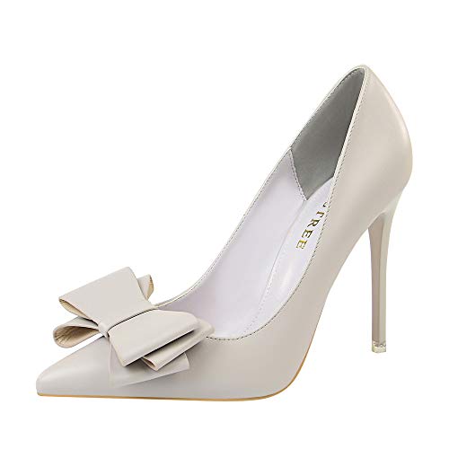 Bequeme Pumps Für Damen, 10 cm Hohe, Geschlossene Stiletto-absätze Mit Spitzer Spitze Und Schleife, High Heels Für Partys, Abschlussbälle, Hochzeiten, Brautjungfern Bequeme Pumps Für Damen, 10 cm Hohe, Geschlossene Stiletto-absätze Mit Spitzer Spitze Und Schleife, High Heels Für Partys, Abschlussbälle, Hochzeiten, Brautjungfern von Generisch