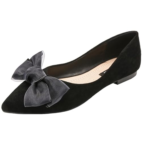 Bequeme Wildleder für Frauen mit niedrigem Fersen Ballett Wohnungen, stilvolle lässige, Elegante, Elegante Wanderschuhe von Generisch