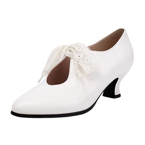 Bequemer Damen für den täglichen Gebrauch, mit elegantem geschlossenem Zehen-Design und perfekter Absatzhöhe von 6 cm, ideal für Sommer-Outfits mit Kleidern und Jeans, weiß, 39.5 EU von Generisch