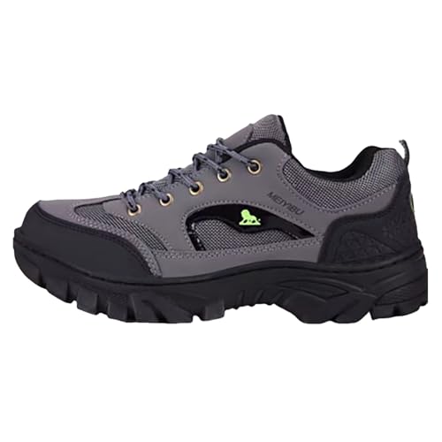 Bergschuhe Herren Sneaker Sommer Atmungsaktiv Rutschfeste Wanderschuhe Einfarbig Weiche Sohle Dämpfung Bequeme Walkingschuhe Outdoor Bergsport Workout Joggingschuhe Mit Schnürsenkel,39-41.5 Eu von Generisch