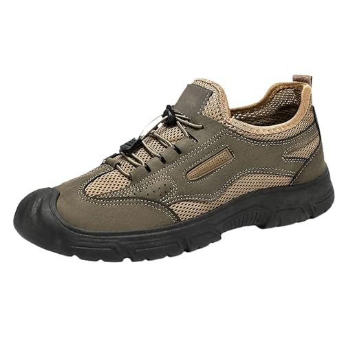 Bergschuhe Herren Sportschuhe Sommer Mesh Atmungsaktiv Bequeme Turnschuhe Einfarbig Slip On Weiche Sohle Dämpfung Joggingschuhe Outdoor Running Workout Walkingschuhe Mit Schnürsenkel,38-43 Eu von Generisch