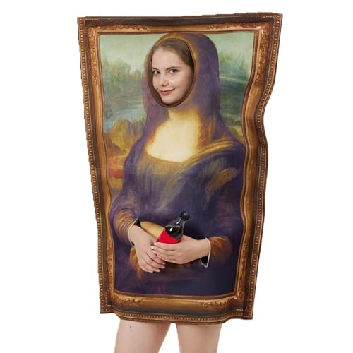 Berühmtes Malkostüm, Berühmte Gemälde Kostüm Mona, Kostüm Erwachsene Lustig, Tragbare Streich-Kleidung, Halloween-Party-Kostüme, Cosplay, Berühmte Gemälde-Kleidung von Generisch