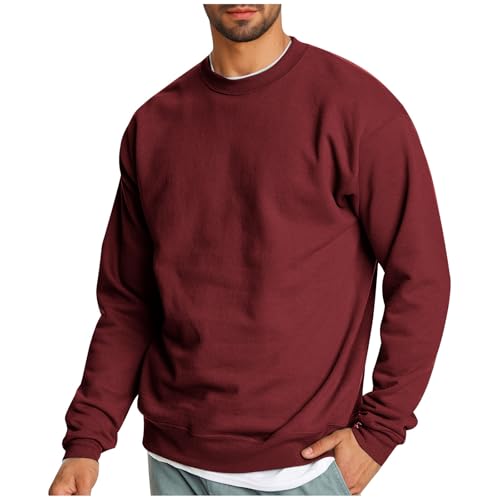 Beste Freundin Geschenke Pullover Herren Winter Warm Fleecepullover Sweatshirt Ohne Kapuze Claasic Einfarbig Pulli Rundhals Winterpullover Langarm Sport Fleecepulli Thermal Gefüttert von Generisch