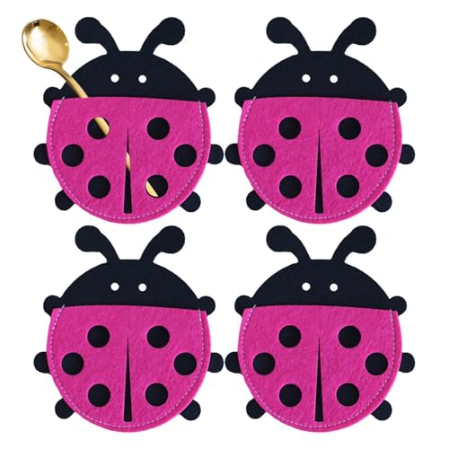 Bestecktasche aus Filz, Utensilientasche für Gabeln - -Tischdekorations-Besteck-Organizer,Tragbare Tischutensilien-Präsentationstasche für Löffel, Gabeln und Utensilien von Generisch