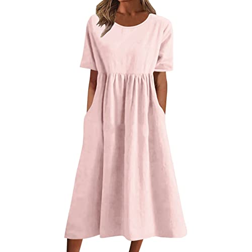 Bestellungen Boho Kleid Damen Sommerkleid Kurzarm O Ausschnitt Taschenkleid Casual Print Kurzes Strandkleid Mit Rundhalsausschnitt Frühlingskleider Kleider Eng Kurz Blitzangebote Des Tages Heute von Generisch