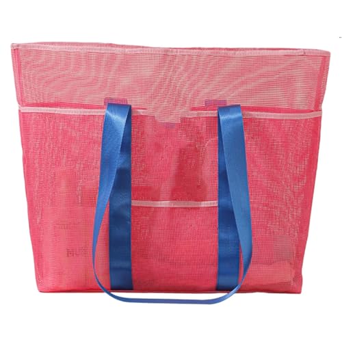 Bezaubernde Strandtasche, Netz-Sandspielzeug-Tasche, faltbare Hobo-Handtasche, Strandtasche für Handtuch, Hut, Wasserflasche, Schlüssel, Geldbörse, Handy, Badeanzug, Sonnenschutz und Sonnenbrille von Generisch