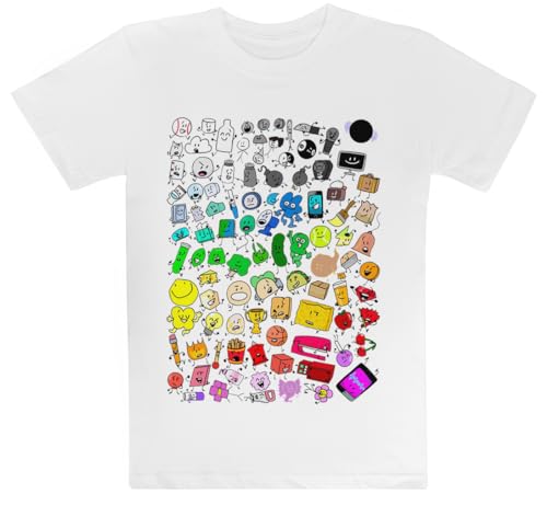 Bfdi Unbelebter Wahnsinn Alle Charaktere Weißes T-Shirt für Kinder. Kurzarm-T-Shirt für Kinder von Generisch