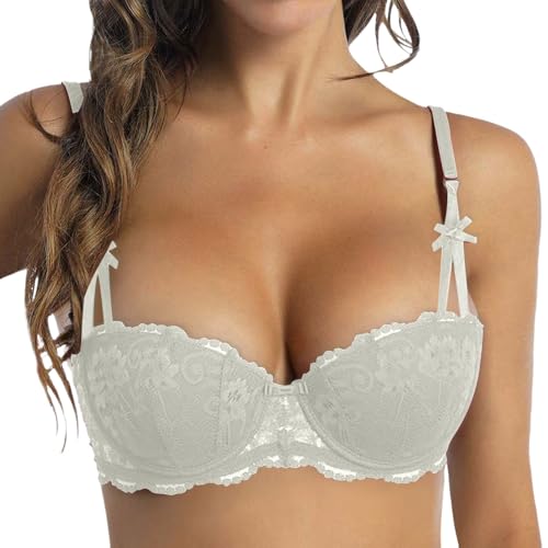 Bh Große Größen, Dirndl Bh Push Up, Balconette Büstenhebe Trachtenunterwäsche Für Oktoberfest Halbschalen Bra Damen-Bhs Rückenfreier Kleine Brüste Verstellbare Schmale Träger Sexy Weiße 75 Bh Große Größen, Dirndl Bh Push Up, Balconette Büstenhebe Trachtenunterwäsche Für Oktoberfest Halbschalen Bra Damen-Bhs Rückenfreier Kleine Brüste Verstellbare Schmale Träger Sexy Weiße 75 von Generisch