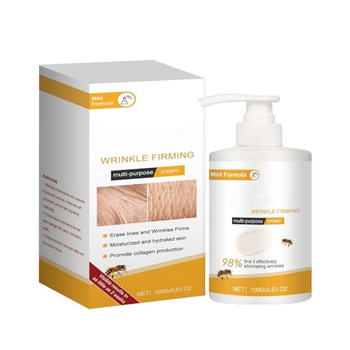 Bienengift Anti Falten Creme, 100g Bienengiftsalbe Gesichtscreme & Körpercreme, Bienengift-Faltenentfernungscreme, Bienengift Creme Frauen für Gesicht und Hals (1) von Generisch