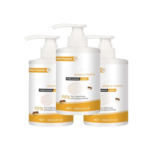 Bienengift Anti Falten Creme, 100g Bienengiftsalbe Gesichtscreme & Körpercreme, Bienengift-Faltenentfernungscreme, Bienengift Creme Frauen für Gesicht und Hals (3) von Generisch