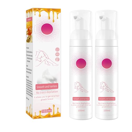 Bienenwachs Haarentfernungsspray - Haarentfernungsschaum Belle Body, Enthaarungsschaum Hair Removal Spray für Frauen und Männer, Sanftes Honig-mousse Hair Removal Cream Spray (100ML * 2) von Generisch