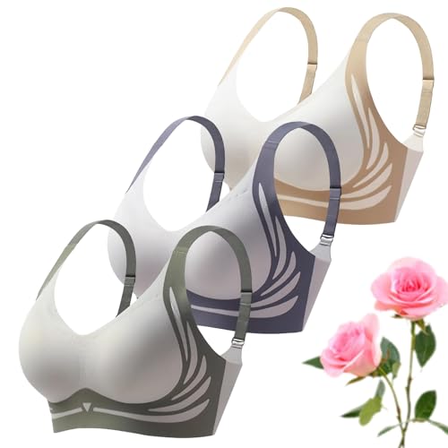 Bienll BH, Bügelloser Top-Stütz-BH, Weicher Bequeme Lift up BHS Für Damen (DE/NL/SE/PL, Alphanumerisch, 3XL, Regular, Regular, 3 Stück*B) von Generisch