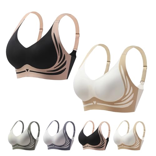 Bienll BH, Nahtloser, Verstellbarer Lifting-BH, Lifting Anti-Sagging Kabelloser Push-up-BH (2pcs-B,L) von Generisch