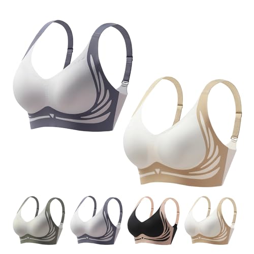 Bienll BH, Nahtloser, Verstellbarer Lifting-BH, Lifting Anti-Sagging Kabelloser Push-up-BH (2pcs-E,XXL) von Generisch