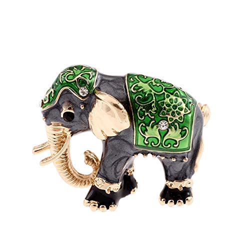 Big Exotic Shiny Strass Emaille Elefant Brosche Frauen Schal Schmuck Geschenk Grün Überlegene Qualität von Generisch