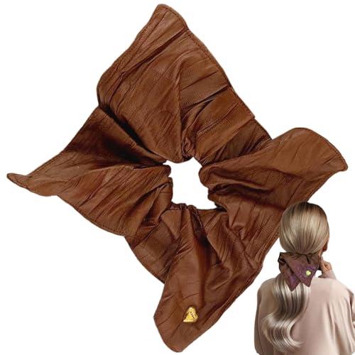 Big Scunchies, PU Leder -Scrunchies - PU Leder herzförmige große Verrücktheiten - Nette elastische Haarbindungen für Frauen und Mädchen mit dickem, dünnem Haar von Generisch