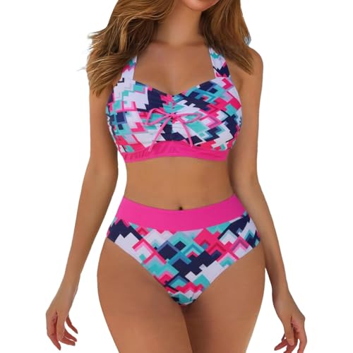 Bikini Damen Set Oberteil Mit Rock Badeanzug Zweiteilig High Waist Bademode Swimwear Women Push Up Beachwear Spitze Strandbekleidung Swimsuits 2 Teiler von Generisch