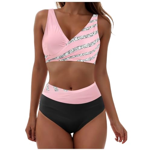 Bikini Damen Set Zweiteiliger Kreuz-Strap Oberteil High Waist Badehose Bauchweg mit Blumenmuster Vintage mit Verstellbaren Trägern Bikini Set Bauchweg Sexy High Waist Zweiteiliger Badeanzug Swimsuit Bikini Damen Set Zweiteiliger Kreuz-Strap Oberteil High Waist Badehose Bauchweg mit Blumenmuster Vintage mit Verstellbaren Trägern Bikini Set Bauchweg Sexy High Waist Zweiteiliger Badeanzug Swimsuit von Generisch