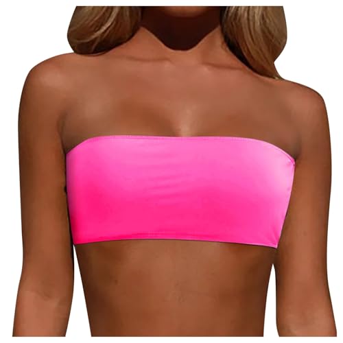 Bikini Oberteil Bandeau | Bandeau Top Damen | Abnehmbare Träger und Trägerlos | Bandeau Bikini | Bikini Oberteil Schwarz Trendige von Generisch