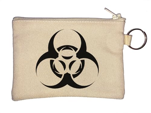 Biohazard Minimalistisches Symbol Schlüsselanhänger Münzbörse Beige von Generisch