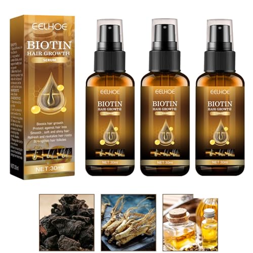 Generisch Biotin Haarwuchs Serum, Biotin Haarwachstum Spray Biotin Hair Growth Spray, Biotin Haarwuchsspray, Gegen Haarausfall Haarserum Haarpflege für Dünnes Kaputtes Kaputtes Haar (3 Stück) von Generisch