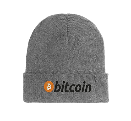 Bitcoin Classic Logo Bestickte Beanie Mütze Wintermütze Grau, grau, Einheitsgröße von Generisch