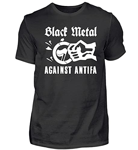 Black Metal Against Antifa - Herren Shirt -L-Schwarz von Generisch