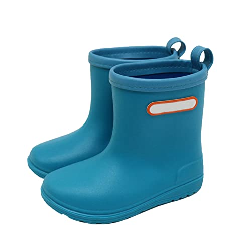 Blau Gummistiefel Kinder 26/27 Mädchen Leicht Regenstiefel Jungen rutschfest Wasserschuhe Halbhoch Gartenschuhe Wasserfest Regenschuhe Sommer Rain Boots Kids Tragbare Weicher Strandschuhe von Generisch