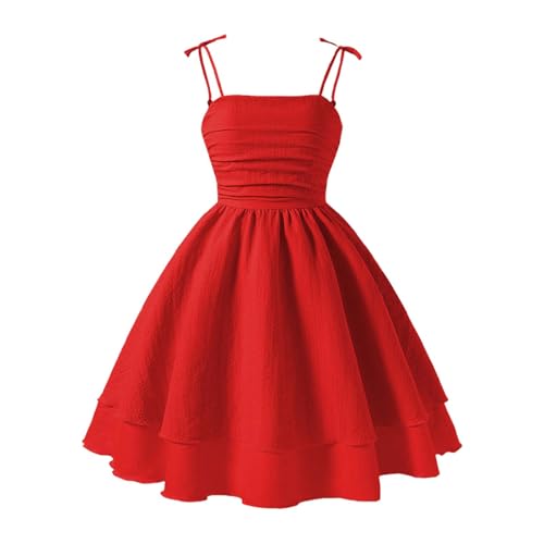 Blau Kleider Mädchen A-Linie Prinzessin Kleid Festlich Hochzeit Blumenmädchenkleider Spaghettiträger Sommerkleid Geburtstag Abendkleid Party Ballkleid 8-14 Jahre Swingkleid von Generisch