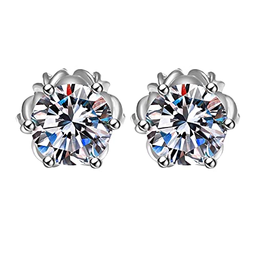 Blaue Ohrhänger Ohrring Metall Intarsien Damen Geschenk Magnetohrringe Für Kinder (silver, One Size) von Generisch