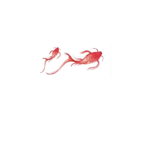 Blaue und lila Koi-Goldfische, bunte temporäre Tattoo-Aufkleber, wasserdichte, dauerhafte Handgelenk-Doppelfische für Frauen, gefälschte Tattoos(07) von Generisch