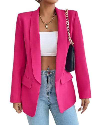 Blazer Damen Elegant Frühlings Kurz Mantel Jacke Mit Doppelter Seitentasche Elegant Langarm Blazer Anzug für Damen von Generisch