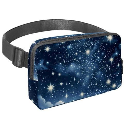 Bleiben Sie freihändig und modisch mit unserer Reise-Hüfttasche für Damen und Herren, eine Crossbody-Tasche zum Laufen, Walken, Wandern und Radfahren, weißer Sternenhimmel, Mehrfarbig Nr. 08, von Generisch