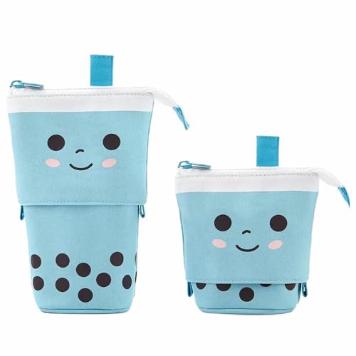 Bleistift Stift Leinwand Stoff Korea Schreibwaren Schulbedarf Organizer Lineal Geschenk Transformator Stehend Bo X1o1 Kid, blau, Milk Tea von Generisch