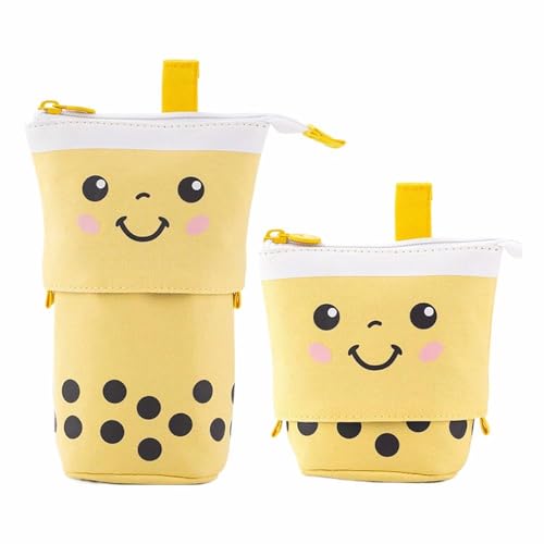 Bleistift Stift Leinwand Stoff Korea Schreibwaren Schulbedarf Organizer Transformator stehend X1o1 Kind Geschenk Lineal Bo, gelb, Milk Tea von Generisch