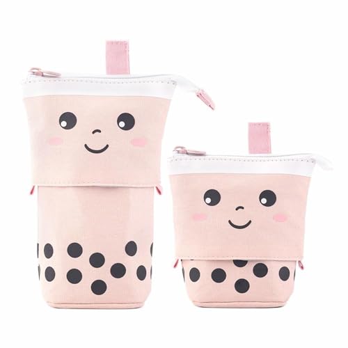 Bleistift Stift Leinwand Stoff Korea Schreibwaren Schulbedarf Organizer Transformator stehend X1o1 Kind Geschenk Lineal Bo, rose, Milk Tea von Generisch