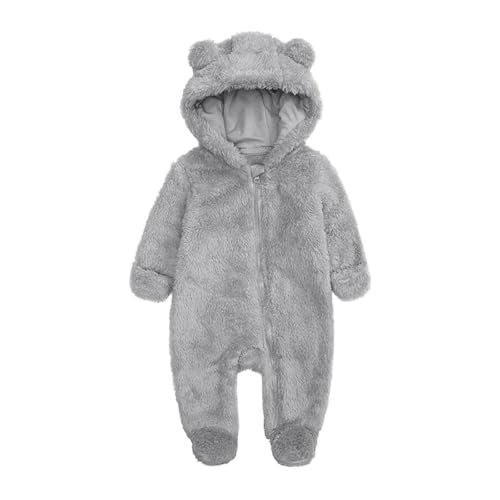 Generisch Jumpsuit Baby Overall Strampler Neugeborene Overall Baby Schneeanzug Onesie Dicker Strampler Body Langarm Babykleidung Stitch Kostüm Winterkleidung Grau, 6 Monate von Generisch