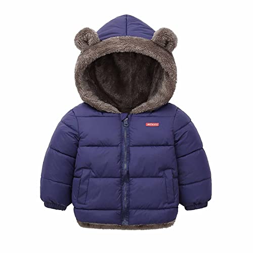 Generisch Winterjacke Mädchen Daunenjacken Kinder Mantel Fleecejacke Wintermantel Jacken Steppjacke Kapuzenjacke Thermo Daunenmantel Jungen Outdoorjacke Einfarbig Sweatjacke Marineblau, 4–5 Jahre von Generisch