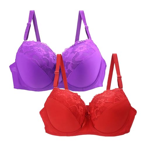 Blitzangebote des Tages Warehouse Deals Angebote Damen Push Up BH Mit Blumen Spitze Schalen BH Elegant Vollschalen Bequem Große Brüste Bra Komfort Klassische BHS Angebot des Tages Blitzangebote von Generisch