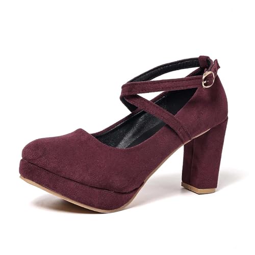 Blockabsatz Schuhe Damen,Trachtenschuhe Damen Pumps Hohe Absatzschuhe Elegant Und Bequem Mit Absatz High Heels Party Dirndl Schuhe Trachten Oktoberfest Tanzschuhe Festlich Damenschuhe von Generisch