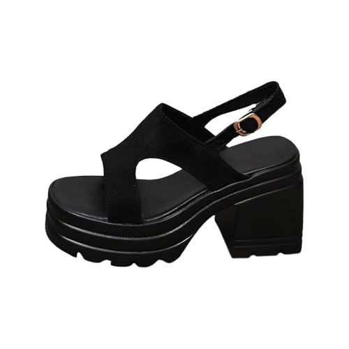 Blockabsatz Sliders Damen Plateau Keilsandalen Damen Keilabsatz Slingback Wanderschuhe Split Ledersohle Sommer Schlupfschuhe Peep Toe Hollow Out Hohe Plateau-Sandalen, Schwarz , 36.5 EU Blockabsatz Sliders Damen Plateau Keilsandalen Damen Keilabsatz Slingback Wanderschuhe Split Ledersohle Sommer Schlupfschuhe Peep Toe Hollow Out Hohe Plateau-Sandalen, Schwarz , 36.5 EU von Generisch