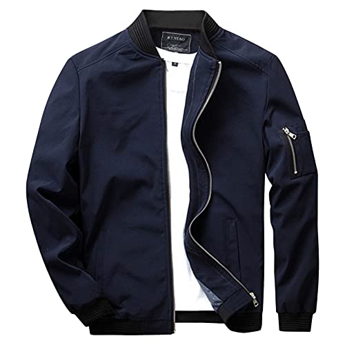 Blouson Herren Jacke Herren Bomberjacke Leichte Bomberjacke Winddichte Übergangsjacke Freizeit Fliegerjacke mit Taschen Blouson Herren Jacke Herren Bomberjacke Leichte Bomberjacke Winddichte Übergangsjacke Freizeit Fliegerjacke mit Taschen von Generisch