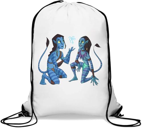 Blue Color Aliens Turnbeutel mit Kordelzug, Weiß von Generisch