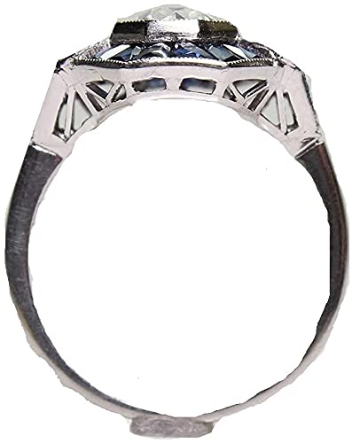 Blue Stone Ring Glamour Damen Ehering Nr. 10 von Generisch