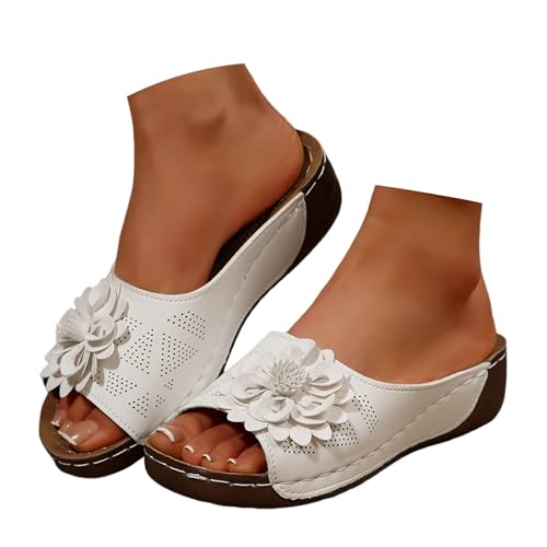 Blumen Elegante Keilabsatz Schuhe Damen - Strandsandalen Design Ohne Verschluss Retro Plateau Sandalen Flache Schuhe Sommersandaletten Flip Flop Sandalen Casual Wedge Peep Toe High Heel Plattform Blumen Elegante Keilabsatz Schuhe Damen - Strandsandalen Design Ohne Verschluss Retro Plateau Sandalen Flache Schuhe Sommersandaletten Flip Flop Sandalen Casual Wedge Peep Toe High Heel Plattform von Generisch