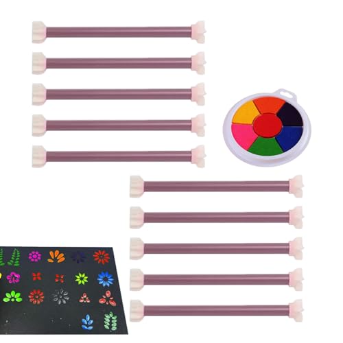 Blumen Florale Punkte Stifte | 10 Stück Blumen Punkte Kunst Werkzeuge - Multifunktionell Doppelendig Knetmasse Stempel Stift Für Projekt Keramik Stoff Tagebuch Karte Studio | Keramikkarten Handwerk Zu von Generisch
