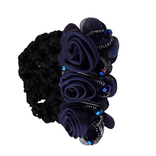 Blumen-Haarknotenhalter, Mehrzweck-Haarnetz mit Blumen, wiederverwendbares Haar-Accessoire, tragbar für Frauen, wiederverwendbare Haarspange für Bankangestellte, Kellner von Generisch